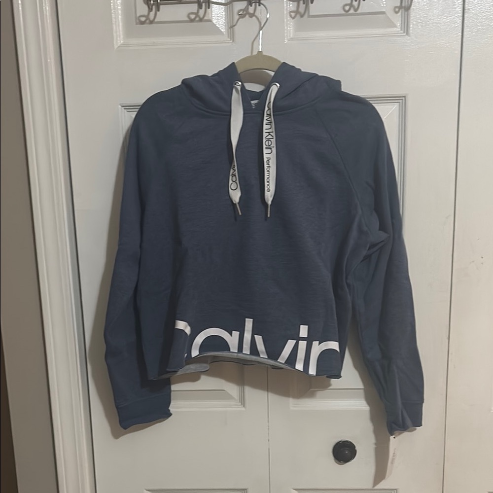 Calvin Klein Performance Blue Hoodie with Soft Fabric and Relaxed Fit